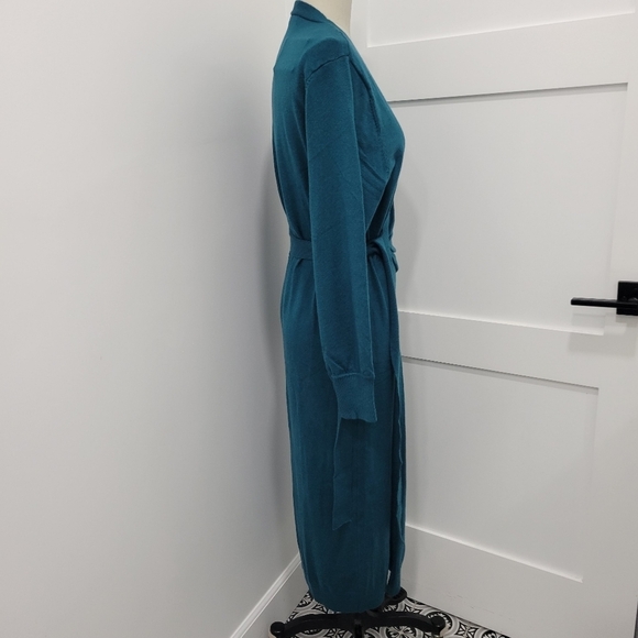 EXLURA Women's Knit Sweater Solid Long Sleeve Wrap Belted Maxi Dress Size S - Picture 10 of 13